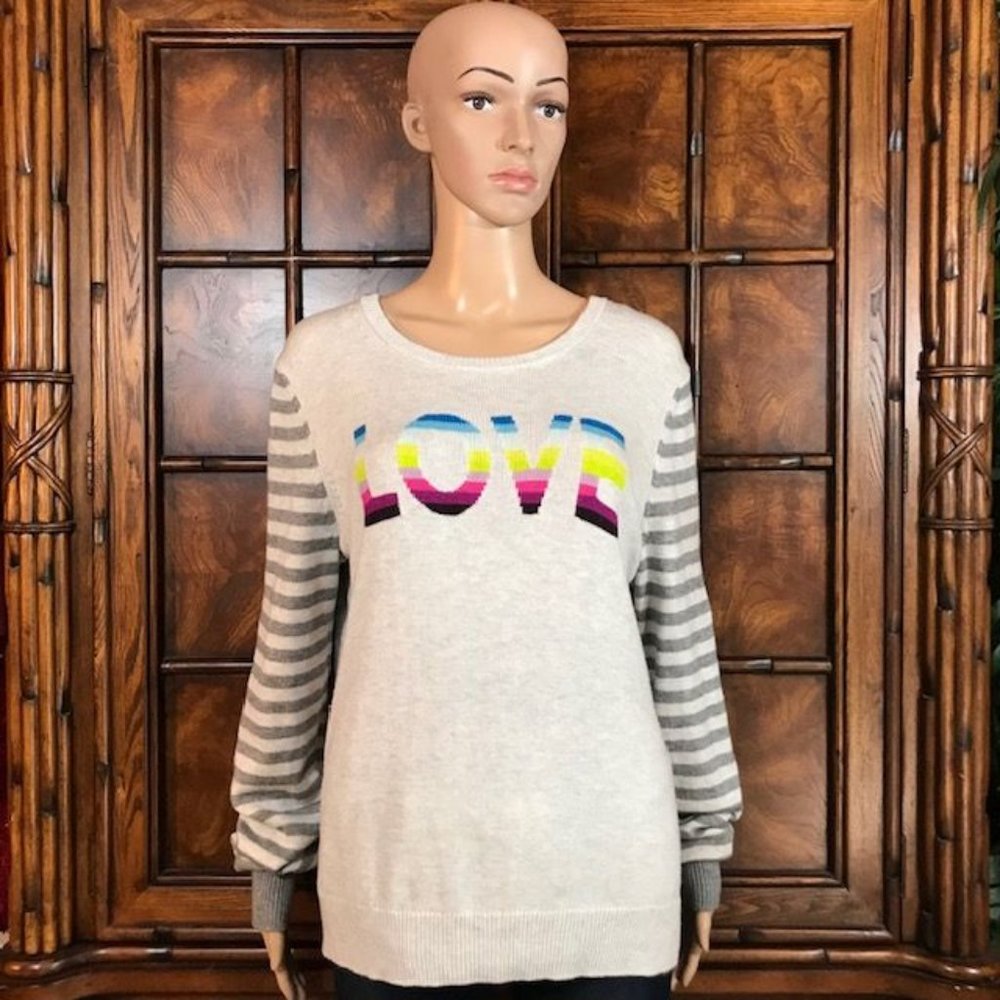 Gap Rainbow LOVE Merino Wool Blend Sweater